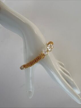 Gold Wire Handcrafted Woman’s Bracelet Size  7.25”